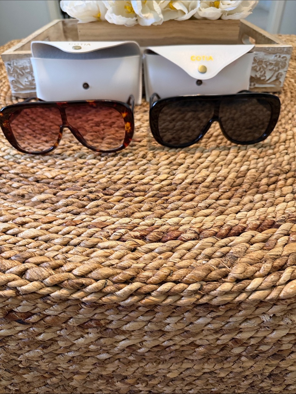 COTIA Aviator-Style Sunglasses Duo - Tortoise & Black